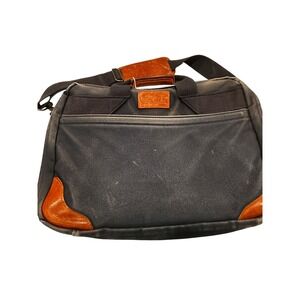 Vintage Lands' End Messenger Bag Made in USA Leather Trim Shoulder distressed